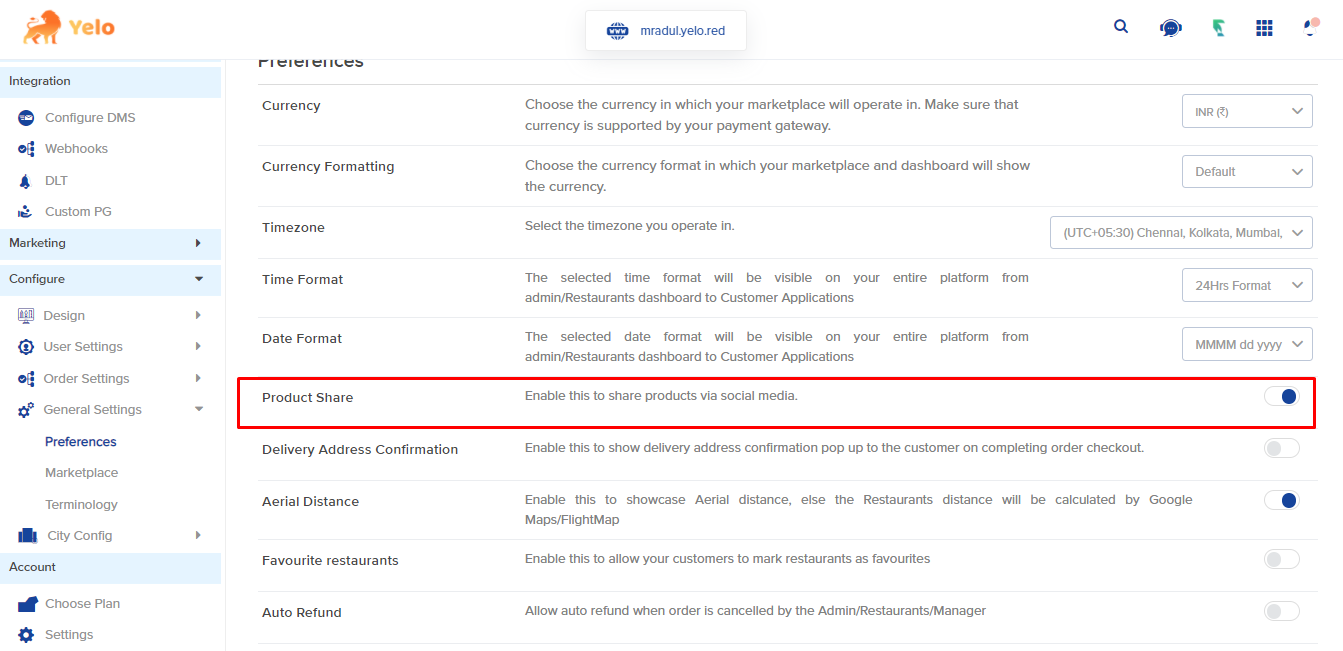 Product share