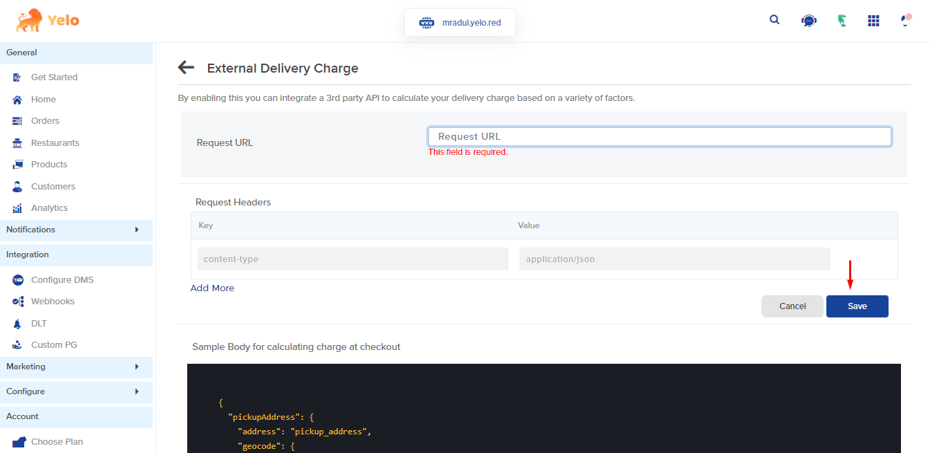 External delivery charge 3