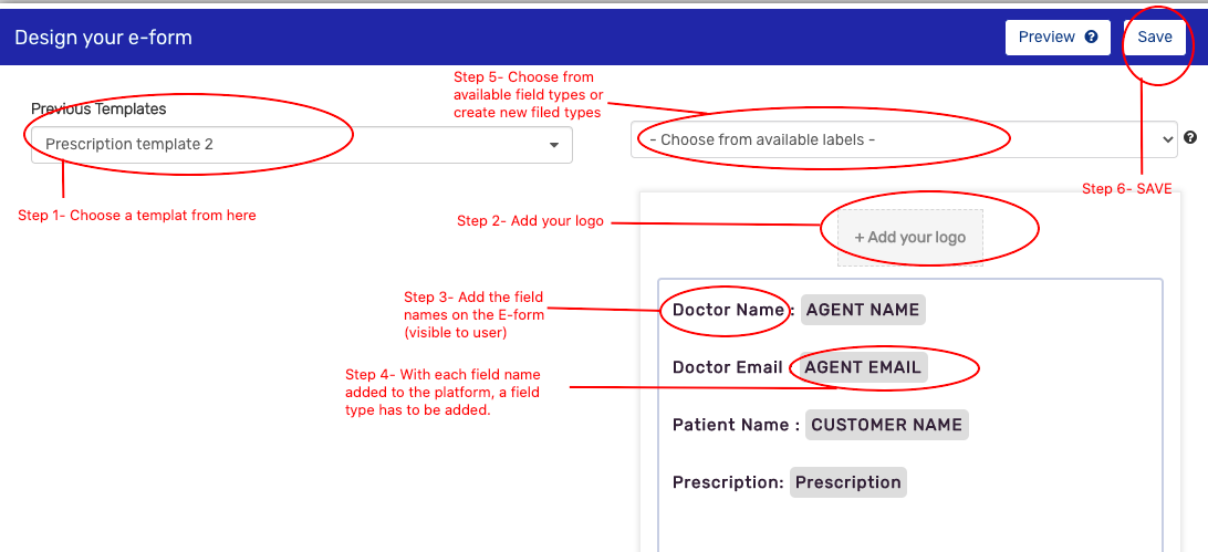 configurations of E-Forms - Panther