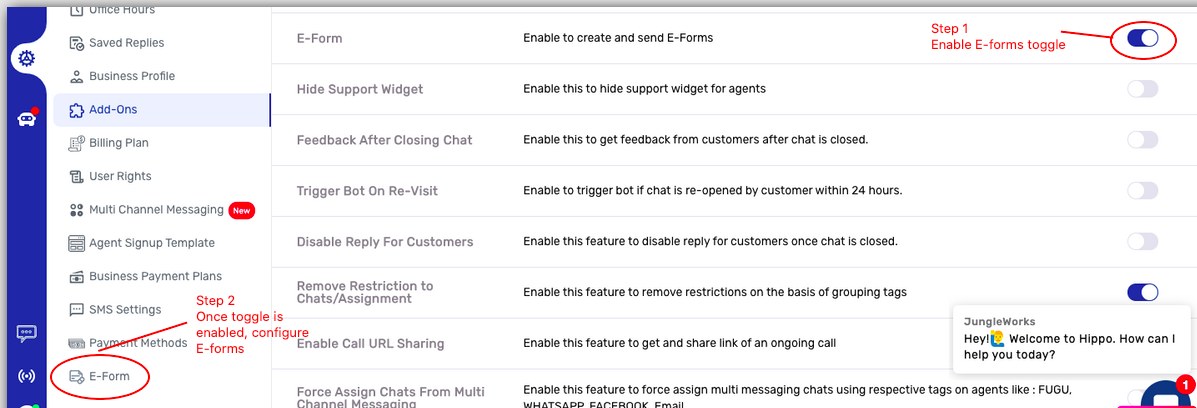 setting up E-Forms - Panther