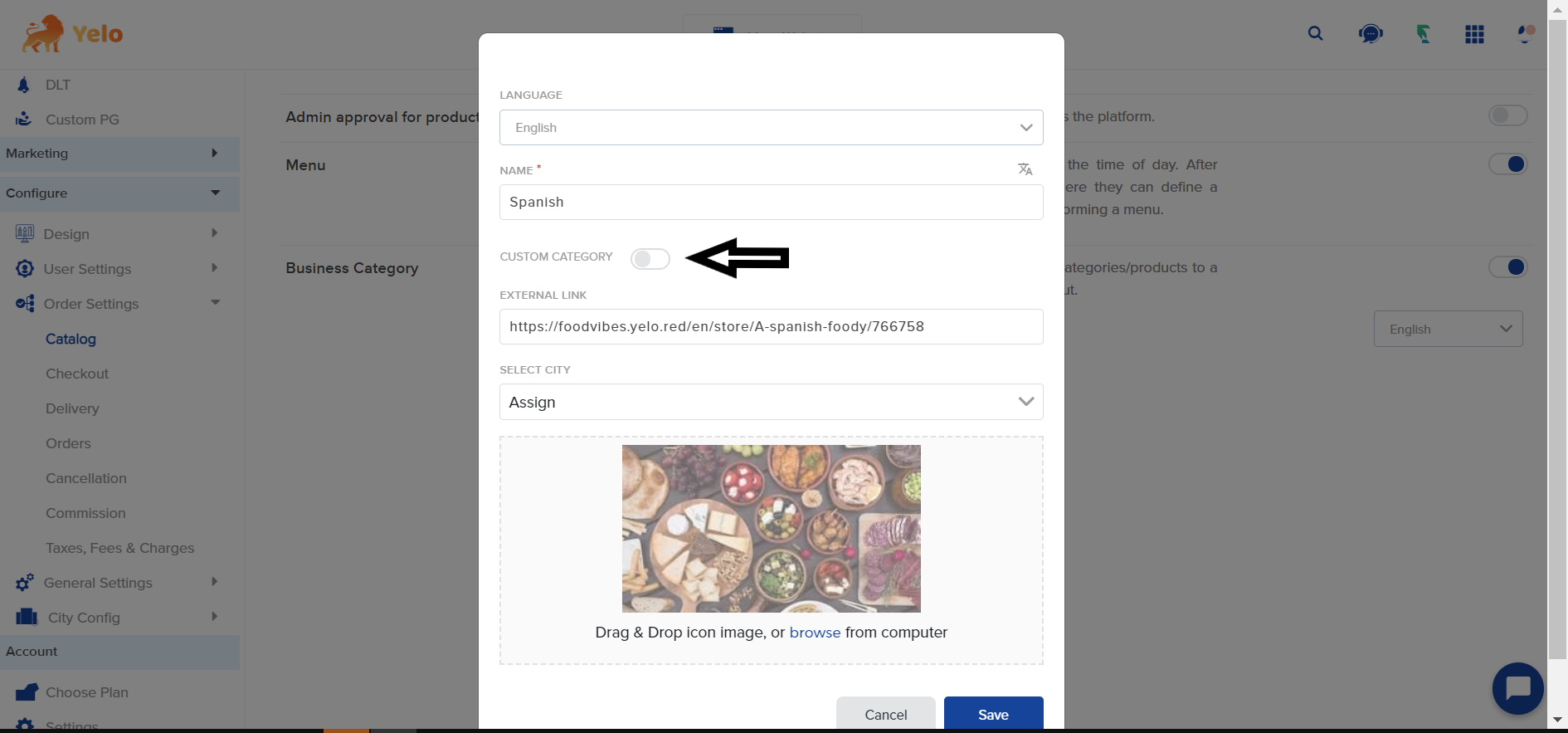 custom category
