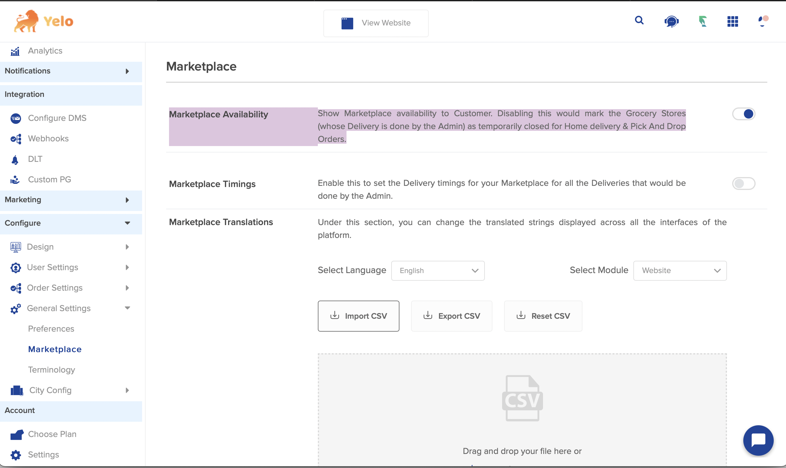 marketplace availability