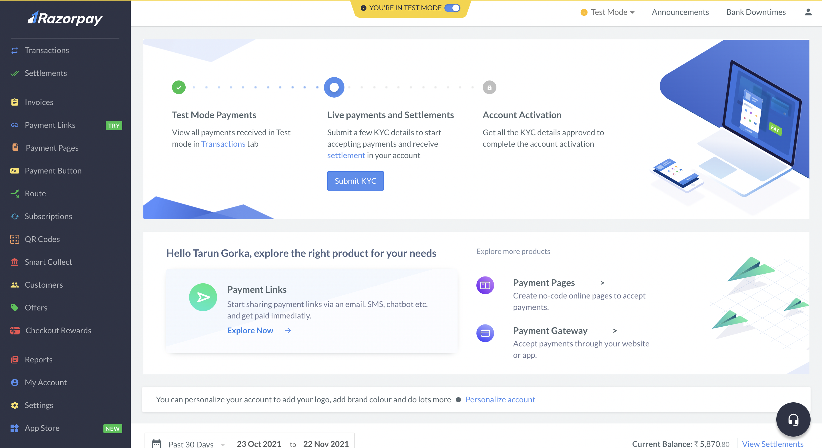 Razorpay UPI webhook setup