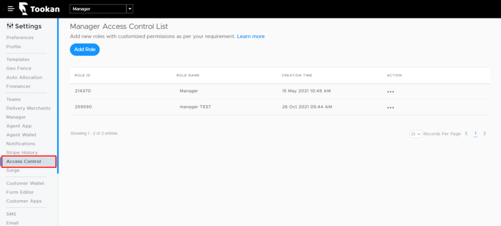 Analytics access to managers in access control