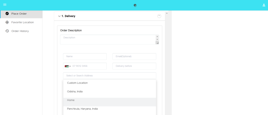 Favorite location on Tookan booking form