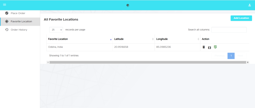 Favorite location on Tookan booking form